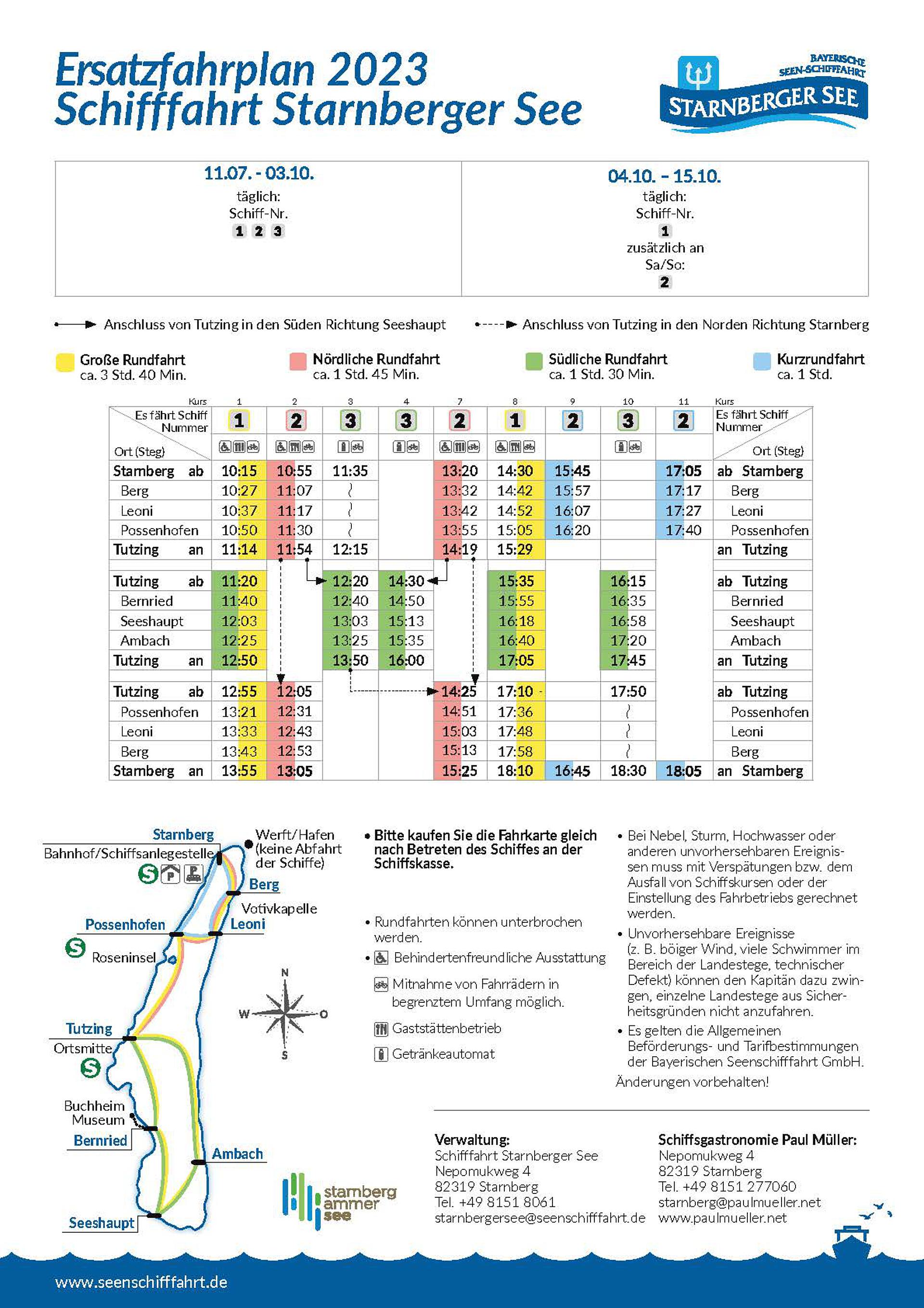 Fahrplan Der Schifffahrt Starnberger See